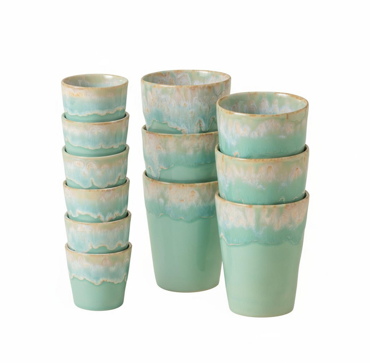 ESPRESSO & KAFFEEBECHERSET GRESPRESSO 12-teilig  - Türkis, Basics, Keramik - Costa Nova
