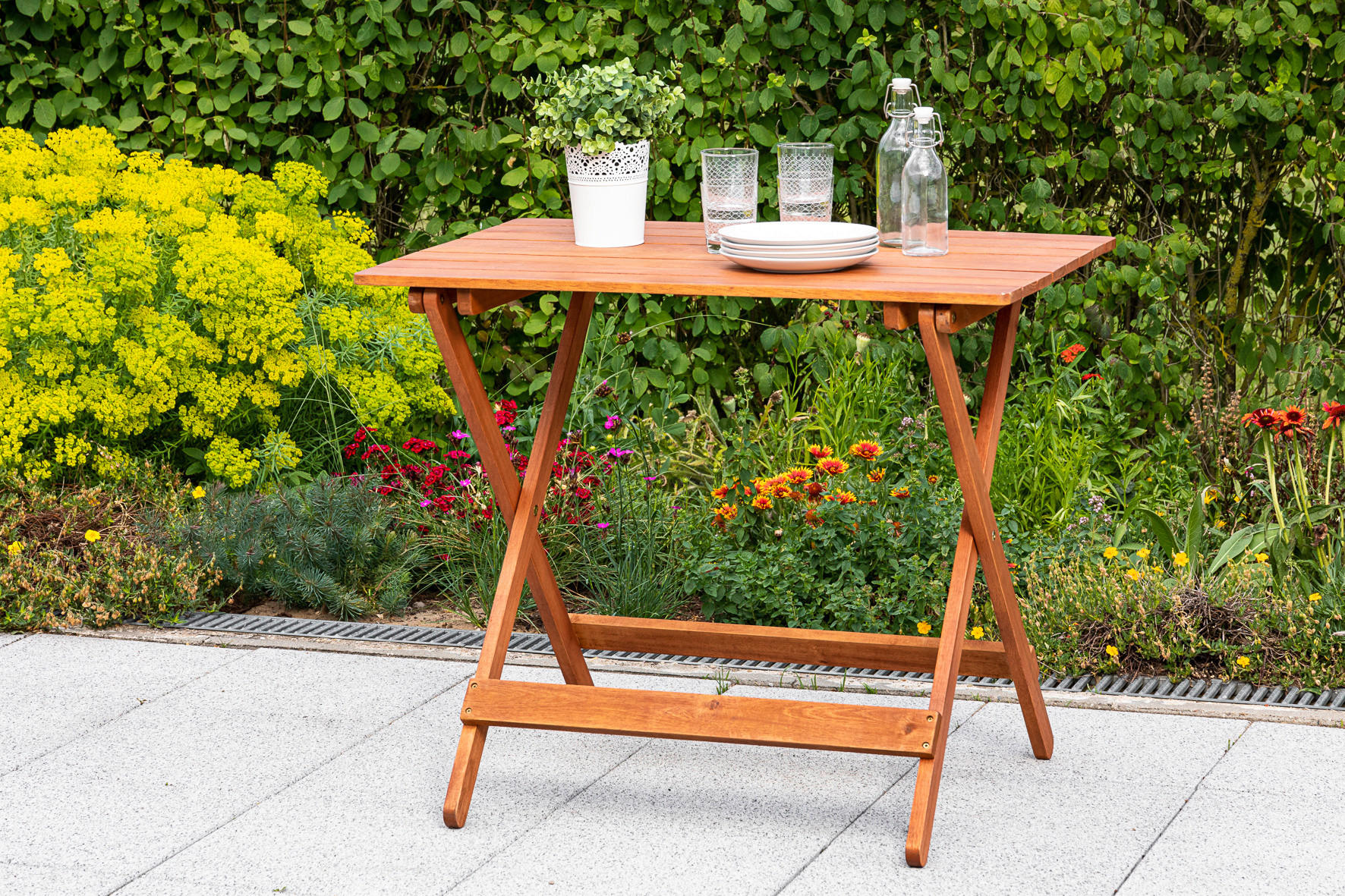 Gardenson ZAHRADNÍ SKLÁDACÍ STOLEK, dřevo, 90/72/60 cm