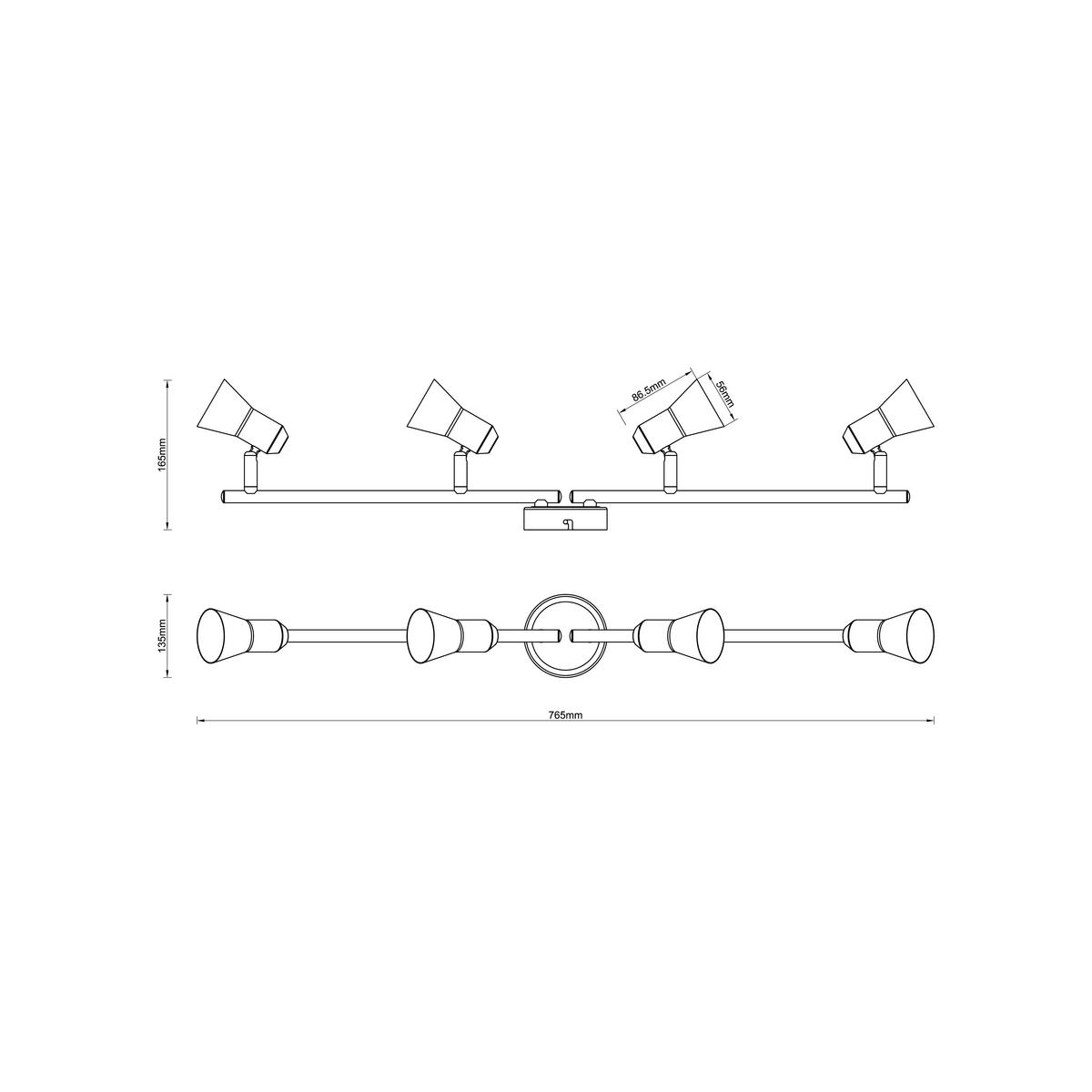 LED-DECKENSTRAHLER - Chromfarben, Basics, Metall (70/15,5/8,5cm) - Brilliant
