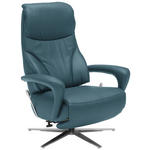RELAXSESSEL in Leder Blau  - Blau/Edelstahlfarben, Design, Leder/Metall (75/106/88cm) - Dieter Knoll