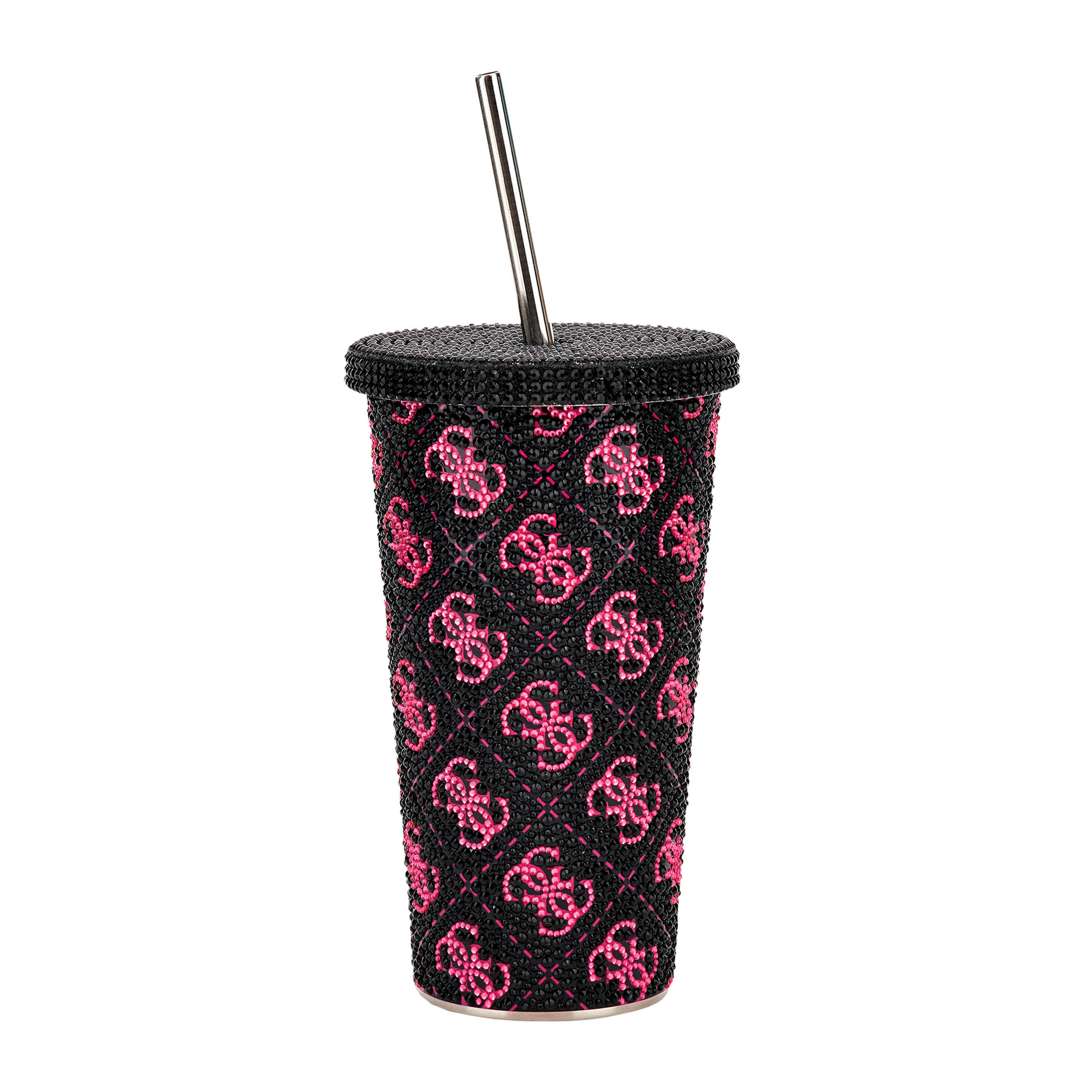 ČAŠA TO GO 0,500 l PEONY - crna, Konvencionalno, metal/tekstil (8/17cm) - Guess