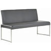 SITZBANK in Metall, Leder Grau  - Grau, Design, Leder/Metall (160/86/153cm) - Bert Plantagie
