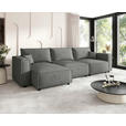 ECKSOFA Grau Webstoff Zierkissen, Rückenkissen, Rücken echt  - Schwarz/Grau, MODERN, Kunststoff/Textil (153/350cm) - Xora