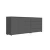 SIDEBOARD Mailand Set 9  in 184,5/73/33 cm  - Anthrazit/Schwarz, MODERN, Holzwerkstoff/Kunststoff (184,5/73/33cm) - MID.YOU