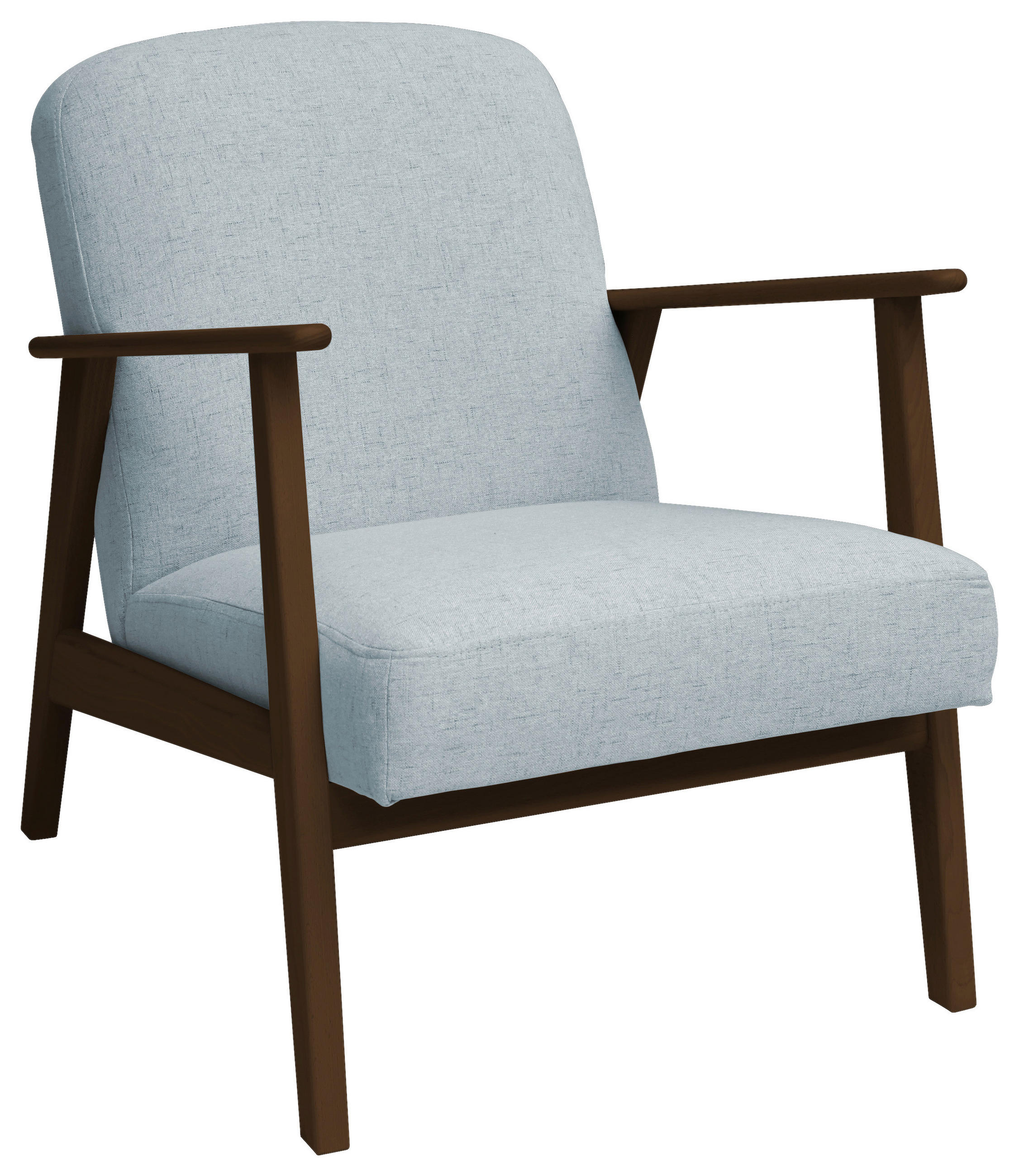 SESSEL in Webstoff Dunkelbraun, Pastellblau  - Pastellblau/Dunkelbraun, Natur, Holz/Textil (63/78/78cm) - Livetastic