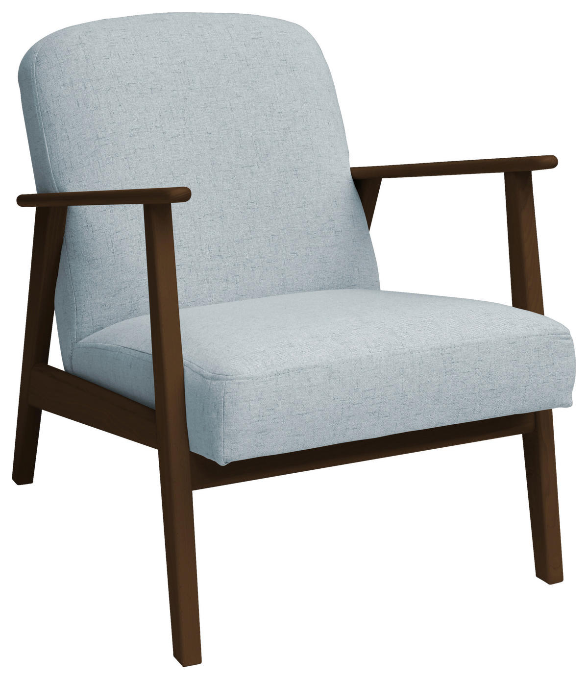 SESSEL in Webstoff Dunkelbraun, Pastellblau  - Pastellblau/Dunkelbraun, Natur, Holz/Textil (63/78/78cm) - Livetastic