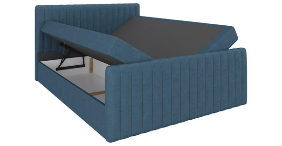 BOXBETT 160/200 cm  in Blau  - Blau/Schwarz, Basics, Kunststoff/Textil (160/200cm) - Carryhome