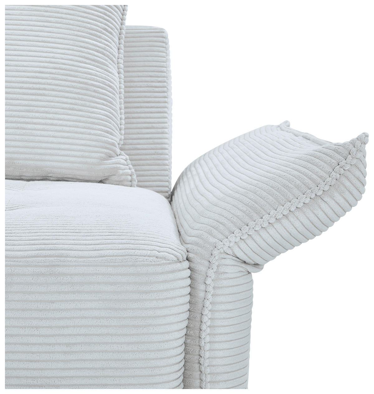 BIGSOFA in Cord Grau  - Schwarz/Grau, Design, Textil/Metall (226/91/103cm) - Carryhome