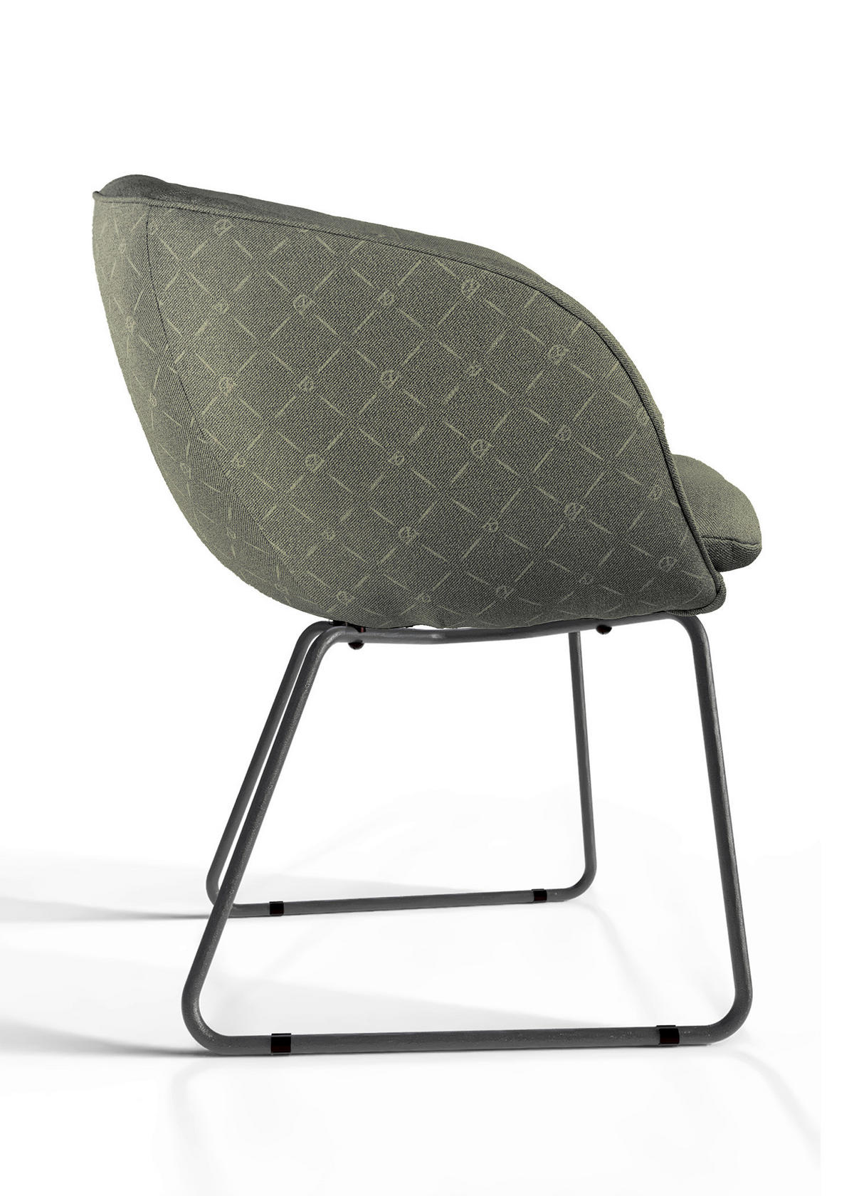 ARMLEHNSTUHL  Beinauswahl, Stoff-/Lederauswahl Jacquard  Olivgrün  - Schwarz/Olivgrün, Design, Textil/Metall (62/81/63cm) - Dieter Knoll