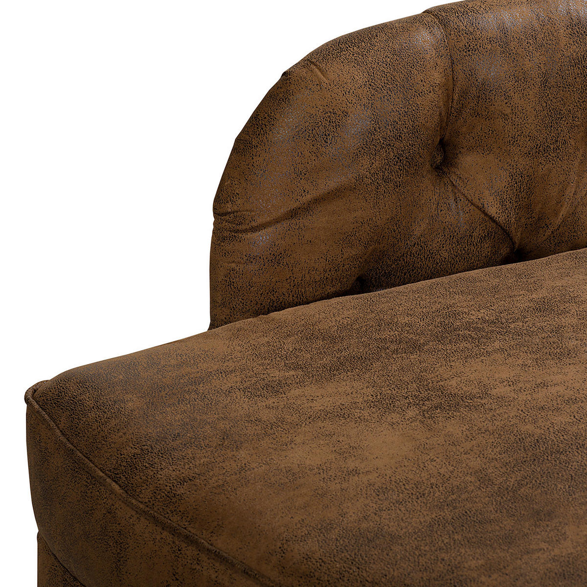 RÉCAMIERE Lederlook Braun  - Braun, Design, Holz/Textil (185/93/75cm) - Livetastic