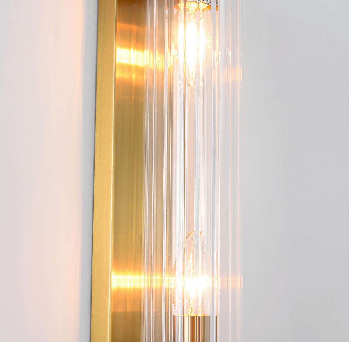 WANDLEUCHTE - Bernsteinfarben, Konventionell, Glas (42/10/8cm)