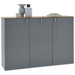 SCHUHSCHRANK 139/94/36 cm  - Eichefarben/Grau, Design, Holz/Holzwerkstoff (139/94/36cm) - Dieter Knoll