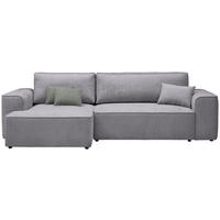 ECKSOFA in Plüsch Hellgrau  - Blaugrau/Hellgrau, Design, Kunststoff/Textil (152/288cm) - Xora