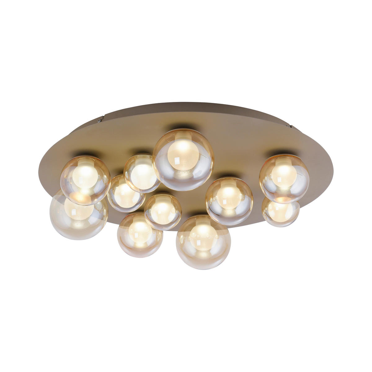 LED-DECKENLEUCHTE 60/60/17 cm  - Bronzefarben, Design, Glas/Kunststoff (60/60/17cm) - Neuhaus PURE
