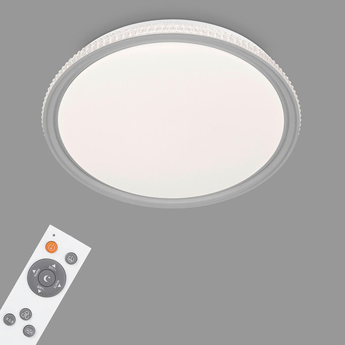 LED SVJETILJKA STROPNA  - svijetlo siva, Basics, plastika (50/8,2cm)