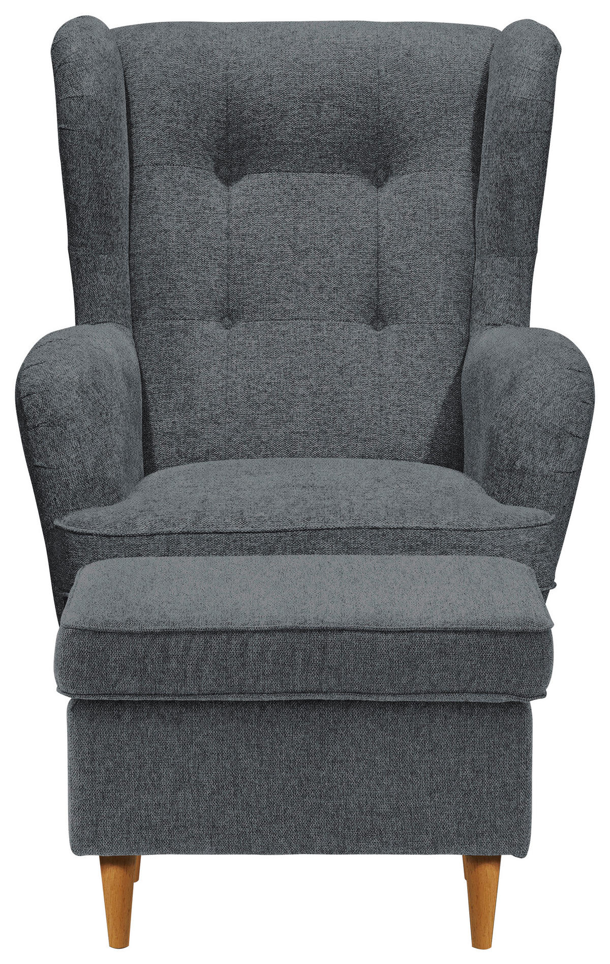 ÖRONLAPPSFÅTÖLJ i vävt tyg antracit, ek Wotan  - ek Wotan/antracit, Basics, trä/textil (78/102/98cm) - MID.YOU