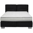 BOXSPRINGBETT 180/200 cm  in Anthrazit  - Chromfarben/Anthrazit, KONVENTIONELL, Textil/Metall (180/200cm) - Dieter Knoll