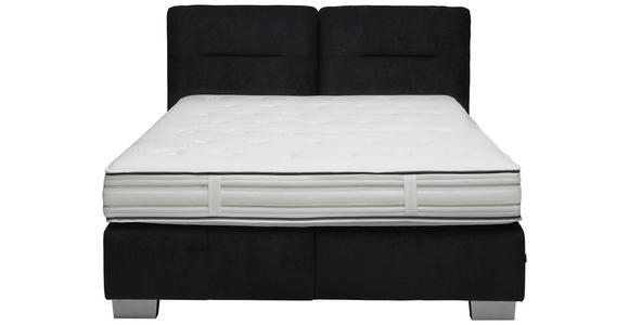 BOXSPRINGBETT 180/200 cm in Anthrazit - Chromfarben/Anthrazit, KONVENTIONELL, Textil/Metall (180/200cm) - Dieter Knoll