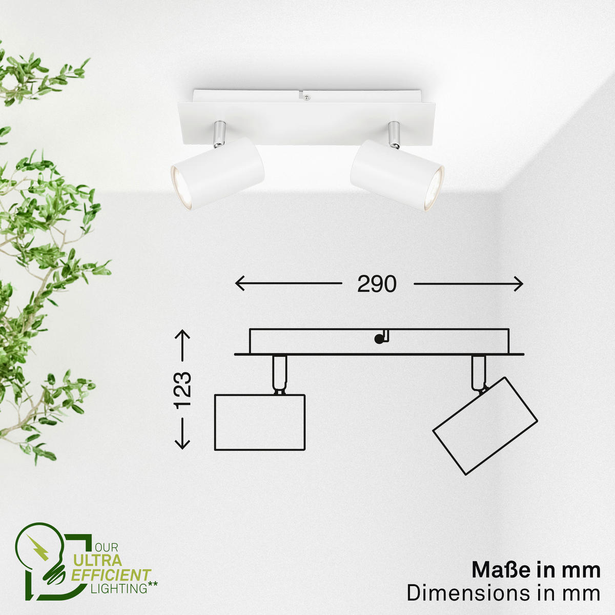 LED-STRAHLER Isil A 29/8/12,3 cm   - Weiß, Basics, Metall (29/8/12,3cm) - Briloner