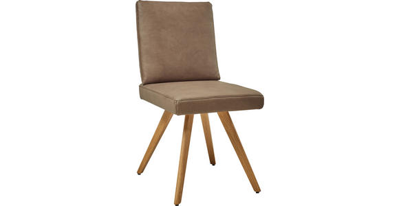 STUHL  in Mikrofaser Holz, Textil  - Taupe/Eichefarben, Design, Holz/Textil (46/94/58cm) - Dieter Knoll