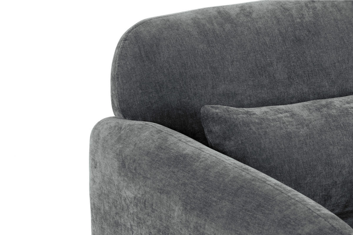 SESSEL in Samt Grau  - Schwarz/Grau, Design, Kunststoff/Textil (83/83/76cm) - MID.YOU