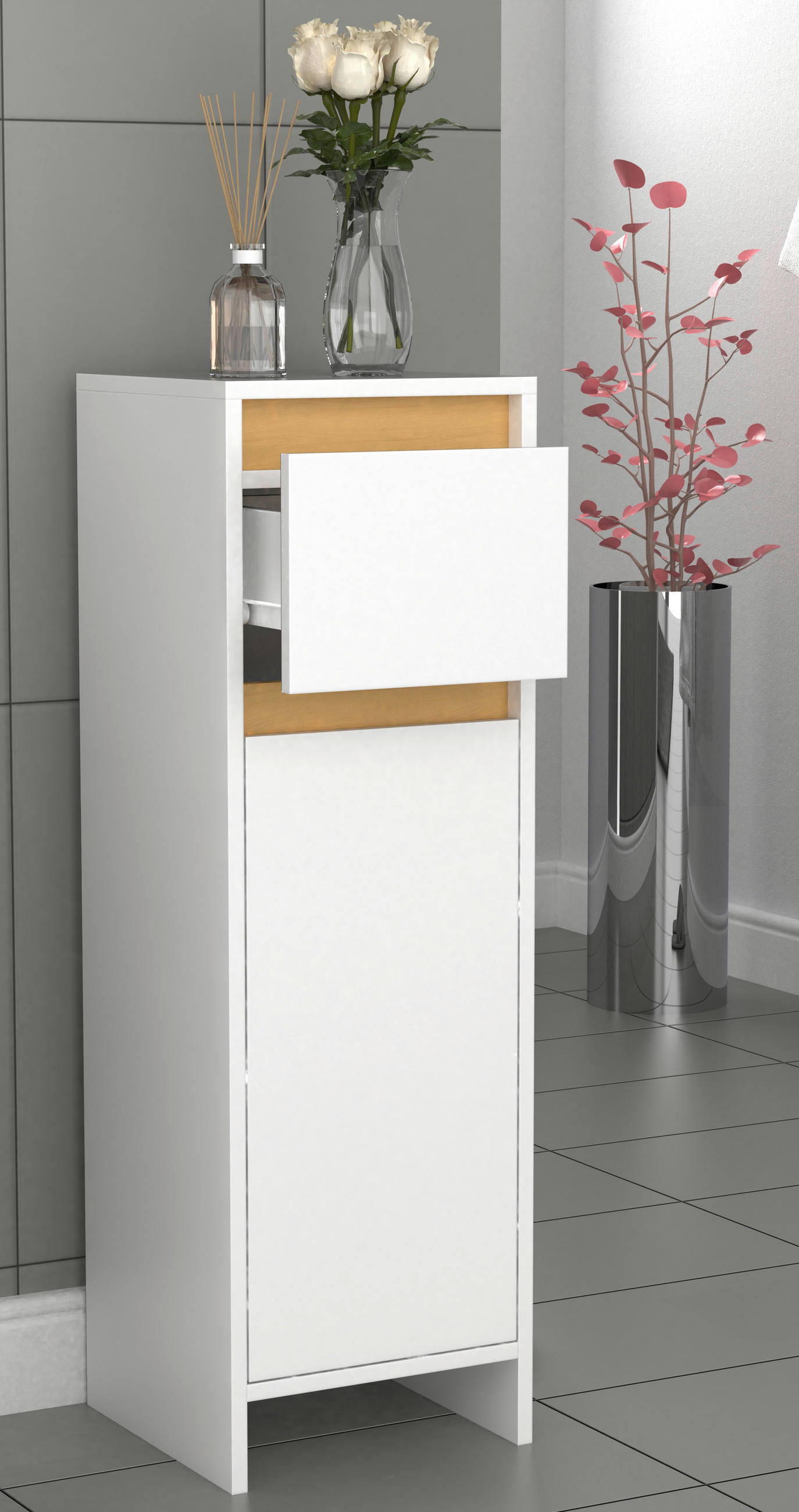 HIGHBOARD  in 30/95/30 cm  - Honigeiche/Weiss, Modern, Holzwerkstoff (30/95/30cm) - MID.YOU