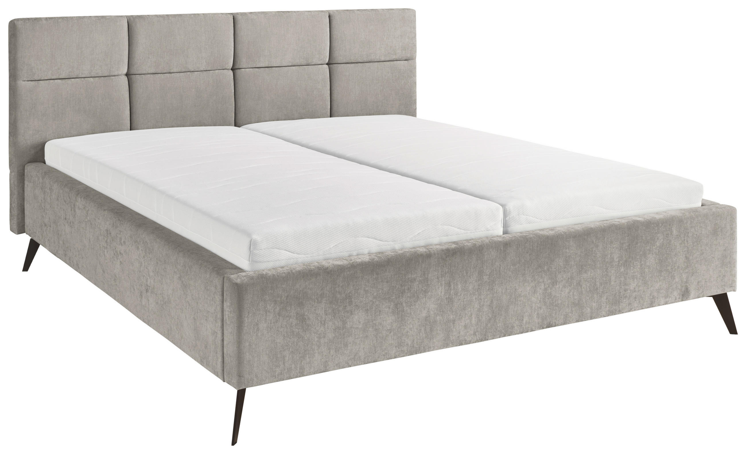 POLSTERBETT 180/200 cm,  in Grau,  - Schwarz/Grau, KONVENTIONELL, Textil/Metall (180/200cm) - SetOne by Musterring