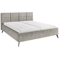 POLSTERBETT 180/200 cm,  in Grau,  - Schwarz/Grau, KONVENTIONELL, Textil/Metall (180/200cm) - SetOne by Musterring