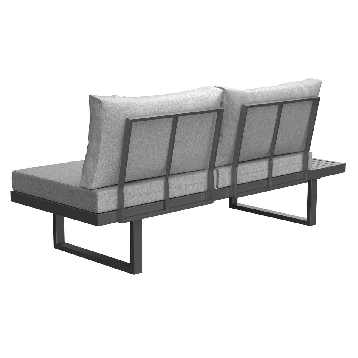 LOUNGE GARNITURA jeklo  - siva, Design, kovina (176/100/71/46/67/74,5/60,5cm) - Ambia Garden