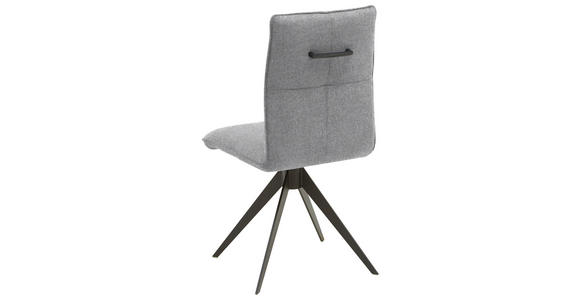 STUHL , Lederauswahl, Stoffauswahl, Typenauswahl, Gestellauswahl , Flachgewebe  - Schwarz/Grau, Design, Textil/Metall (46/91/62cm) - Dieter Knoll