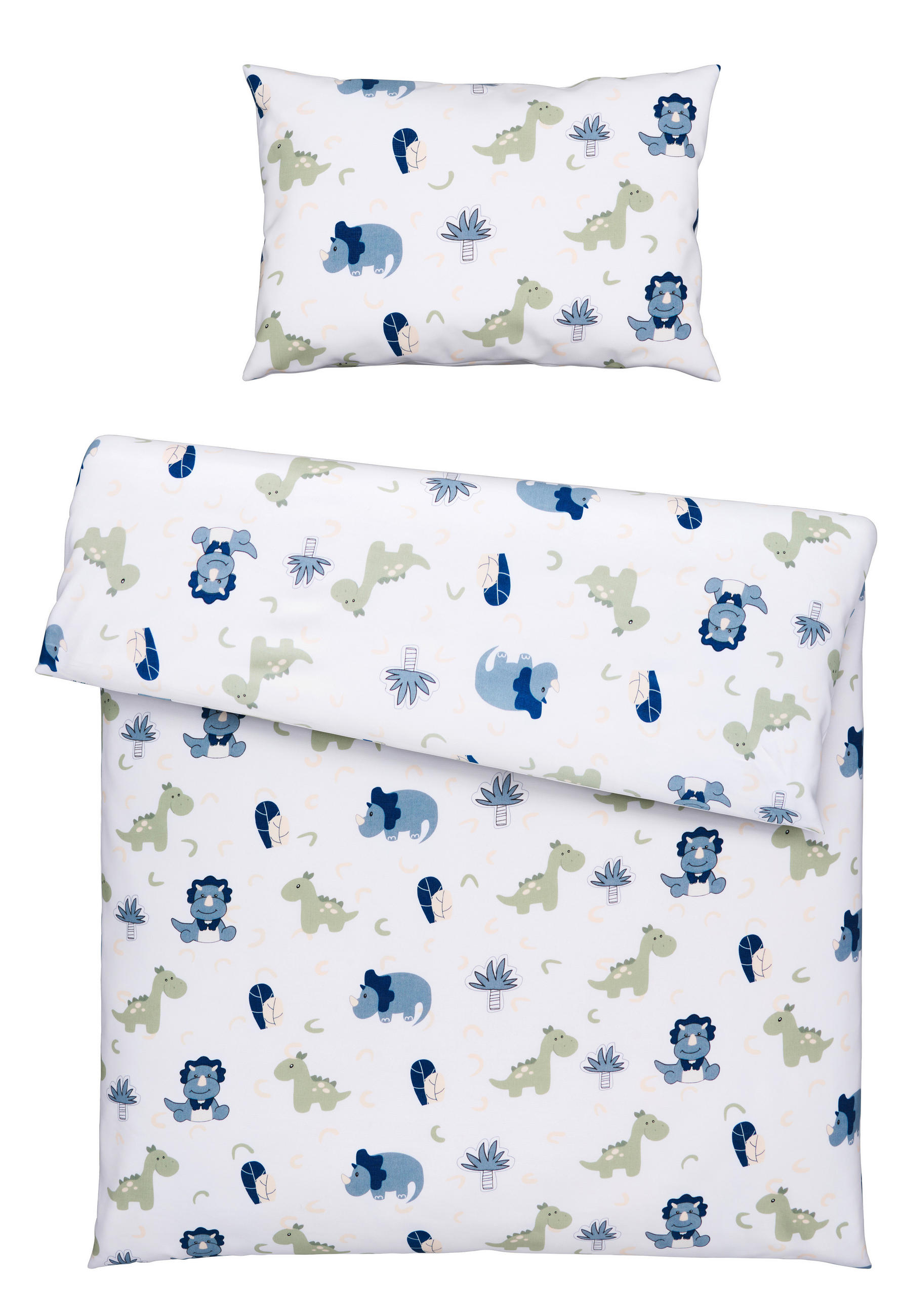 Patinio Babybettwäsche Dani \u0026 Didi Blau, Weiß 100x135 cm