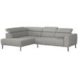 ECKSOFA in Webstoff Beige  205/280 cm  - Beige/Schwarz, Design, Textil/Metall (205/280cm) - Xora