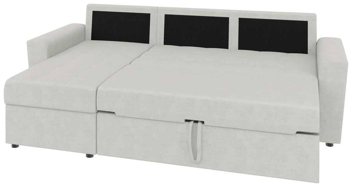 ECKSOFA TERMOLI in Jacquard Beige  155/231 cm  - Beige/Schwarz, Design, Kunststoff/Textil (155/231cm) - MID.YOU