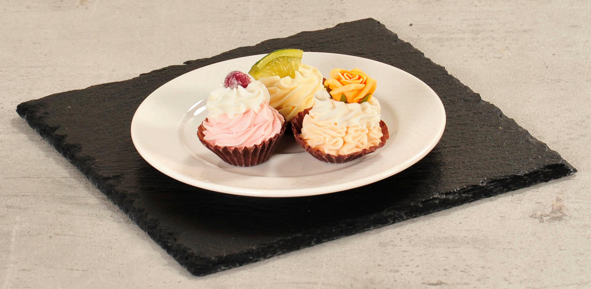 SERVIERPLATTEN-SET 2-teilig  - Schwarz, Basics, Stein (20,5/20,5/2cm) - Homeware Profession.