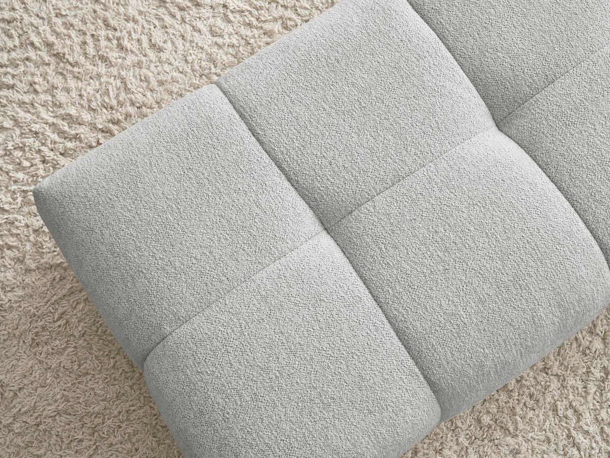 HOCKER EVEREST Flachgewebe Hellgrau  - Hellgrau/Schwarz, MODERN, Kunststoff/Textil (166/100/40cm)