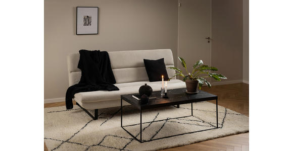 SCHLAFSOFA Flachgewebe Beige - Beige/Schwarz, KONVENTIONELL, Textil/Metall (200/91/124cm) - Carryhome