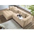 ECKSOFA Schlammfarben Flachgewebe  - Schlammfarben/Schwarz, KONVENTIONELL, Kunststoff/Textil (170/280cm) - Carryhome