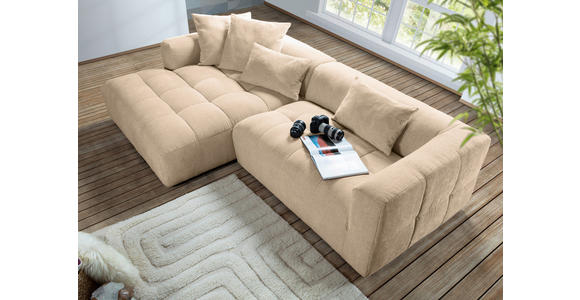 ECKSOFA Schlammfarben Flachgewebe  - Schlammfarben/Schwarz, KONVENTIONELL, Kunststoff/Textil (170/280cm) - Carryhome