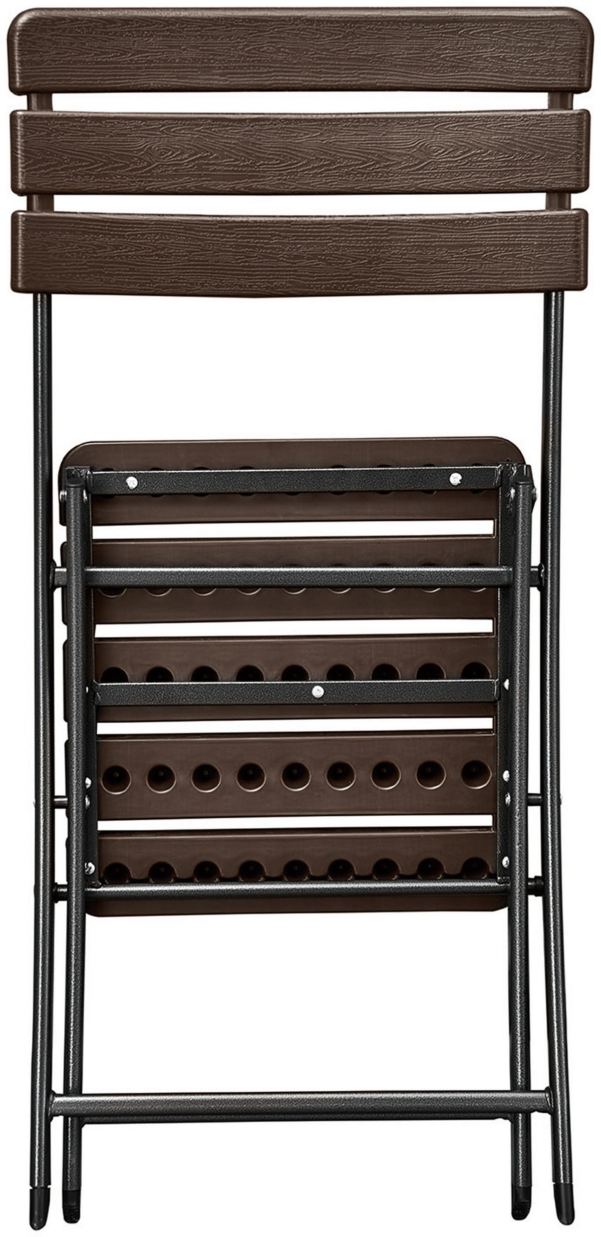 GARTENKLAPPSTUHL-SET Stahl Braun, Schwarz  - Schwarz/Braun, Basics, Kunststoff/Metall (44/83/54cm) - Gardenson