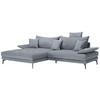 ECKSOFA PRATO Grau Mikrofaser  - Schwarz/Grau, MODERN, Textil/Metall (176/292cm) - MID.YOU