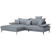 ECKSOFA PRATO Grau Mikrofaser  - Schwarz/Grau, MODERN, Textil/Metall (176/292cm) - MID.YOU