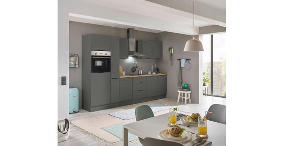 KÜCHENBLOCK   in Graphitfarben  - Schwarz/Graphitfarben, Basics, Holzwerkstoff/Metall (300/211/60cm) - Xora