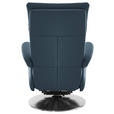 RELAXSESSEL in Leder Blau  - Blau/Edelstahlfarben, Design, Leder/Metall (78/112/85cm) - Cantus