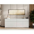 SIDEBOARD  220/80/40 cm 4 Schublade(n)  - Silberfarben/Weiß, Design, Holzwerkstoff/Kunststoff (220/80/40cm) - Xora