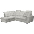 ECKSOFA Beige Chenille  - Chromfarben/Beige, KONVENTIONELL, Kunststoff/Textil (205/260cm) - Carryhome