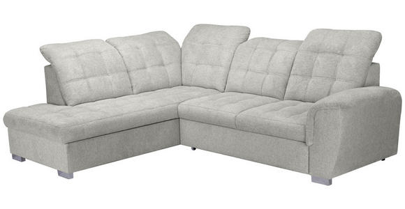 ECKSOFA Beige Chenille - Chromfarben/Beige, KONVENTIONELL, Kunststoff/Textil (205/260cm) - Carryhome