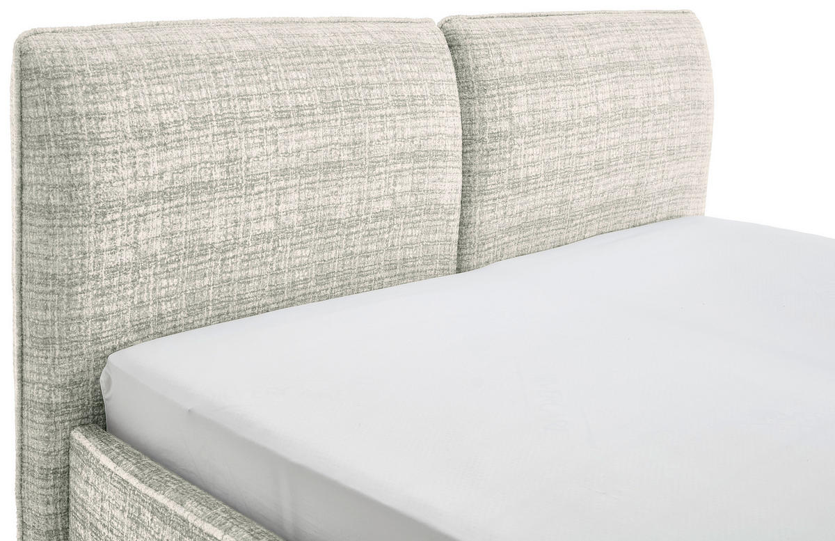 POLSTERBETT 180/200 cm  in Hellgrau  - Hellgrau/Schwarz, Modern, Textil/Metall (180/200cm) - Livetastic