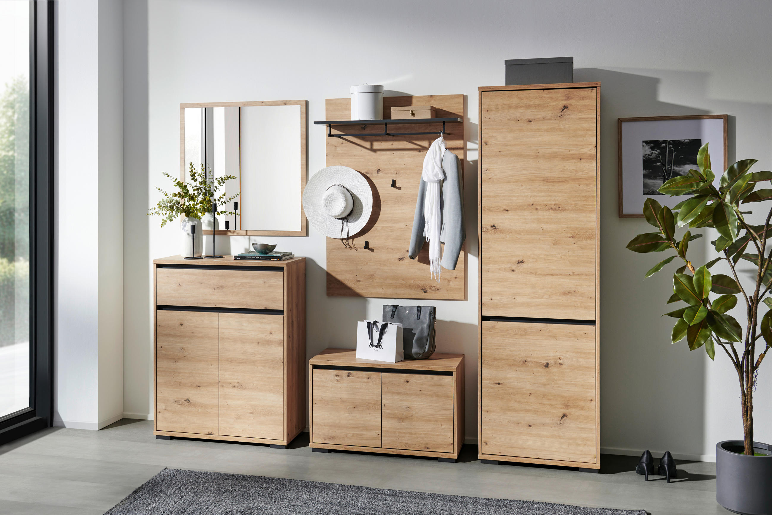 SCHUHSCHRANK 80/102,8/38 cm  - Anthrazit/Eiche Artisan, Modern, Holzwerkstoff/Kunststoff (80/102,8/38cm) - Xora