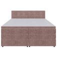 BOXSPRINGBETT 200/200 cm  in Hellrot  - Hellrot/Schwarz, KONVENTIONELL, Kunststoff/Textil (200/200cm) - Carryhome