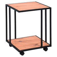 BEISTELLTISCH 40/40/51 cm Schwarz, Eichefarben quadratisch  - Eichefarben/Schwarz, Basics, Holzwerkstoff/Kunststoff (40/40/51cm)